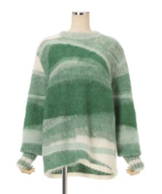 Wool Mohair Crew Neck Knit Top 6F