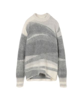 Wool Mohair Crew Neck Knit Top 6F