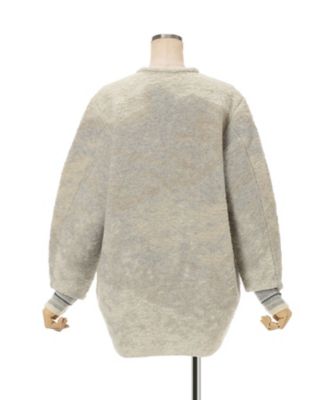 Pile Jacquard Plunge Knit Top 6F