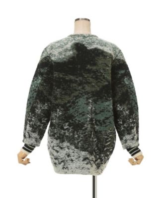 Pile Jacquard Plunge Knit Top 6F