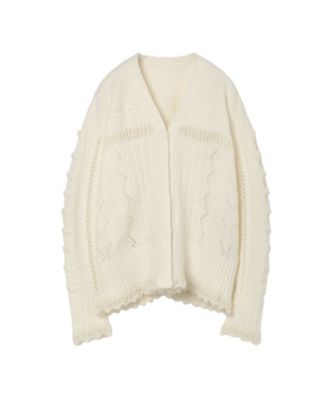 Wool Cable Knit Cardigan 6F／MM26FWー