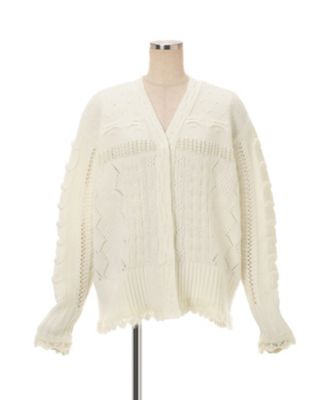 Wool Cable Knit Cardigan 6F／MM26FWー