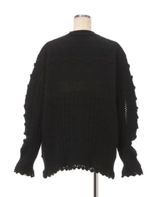う*様 【即完品】Mame Kurogouchi Hole Knitted T Wool Cable Knit Top 6F／MM26FWーKN095