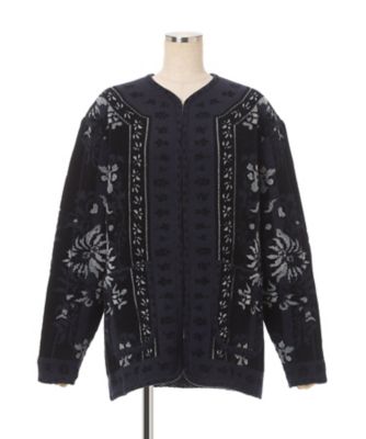 muque 長袖 Floral Arabesque Knit Jacket 6F