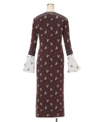 Floral Jacquard Knit Dress 6F