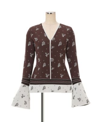 Floral Jacquard Knit Cardigan 6F