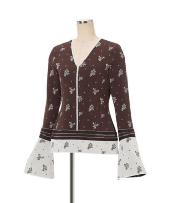 Floral Jacquard Knit Cardigan 6F