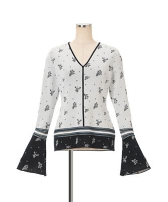 Floral Jacquard Knit Cardigan 6F