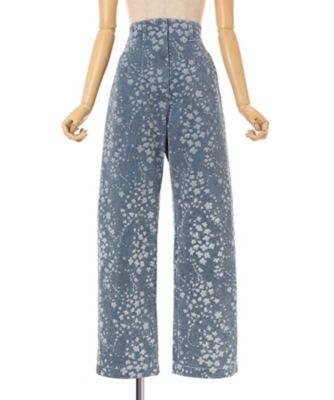 Floral Jacquard Denim Trousers 6F