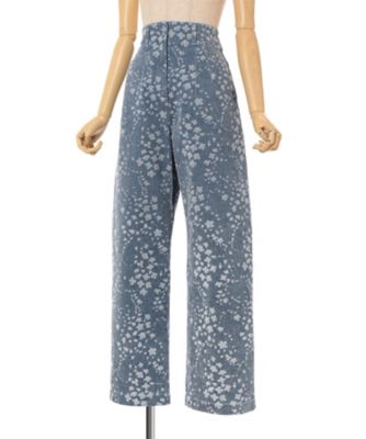 Floral Jacquard Denim Trousers 6F