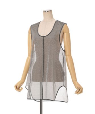 Floral Jacquard Sheer Sleeveless