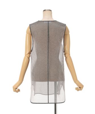 Floral Jacquard Sheer Sleeveless