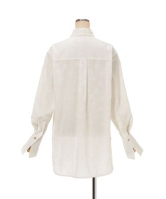 Floral Jacquard Oversized Shirt 6F