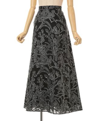 Washi Print Sheer Skirt 6F／MM26FWー