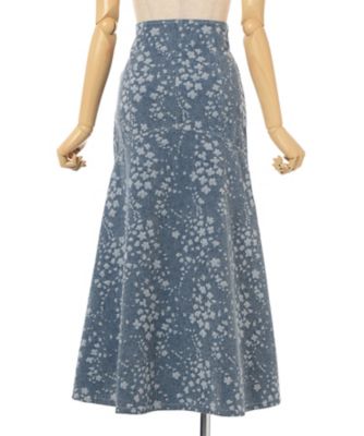 Floral Jacquard Denim Skirt 6F