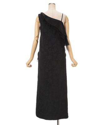 Raised Jacquard One Shoulder Dress