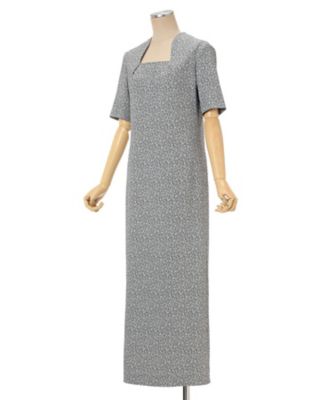 Floral Jacquard Square Neck Dress