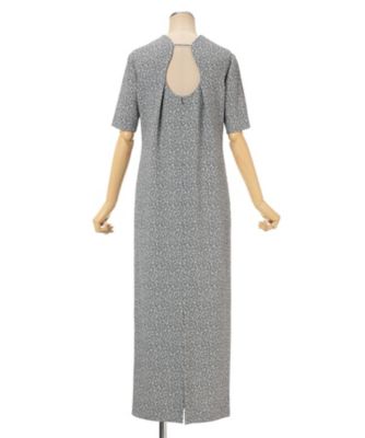 Floral Jacquard Square Neck Dress