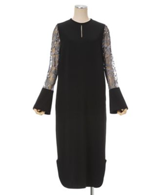 Tulle Lace Sleeve Classic Dress 6F