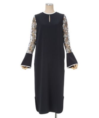 Tulle Lace Sleeve Classic Dress 6F