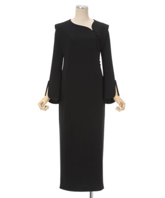 スーツ・フォーマル・ドレス sahara Mesh Sleeve Dress Triacetate Polyester Asymmetrical