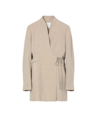 ＜Mame Kurogouchi (Women)＞【送料無料】Ｔｒｉａｃｅｔａｔｅ　Ｐｏｌｙｅｓｔｅｒ　Ｃｏｌｌａｒｌｅｓｓ　Ｊａｃｋｅｔ　６Ｓ／ＭＭ２６ＳＳ－ＪＫ０７３