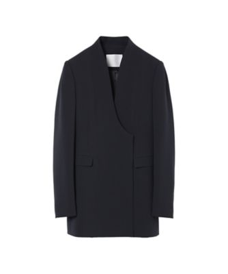 ＜Mame Kurogouchi (Women)＞Ｔｒｉａｃｅｔａｔｅ　Ｐｏｌｙｅｓｔｅｒ　Ｃｏｌｌａｒｌｅｓｓ　Ｄｏｕｂｌｅ　Ｂｒｅａｓｔｅｄ　Ｓｕｉｔ　Ｊａｃｋｅｔ　２６ＳＳ－ＪＫ６０１
