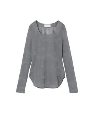 Marble Print Jersey High Neck Top