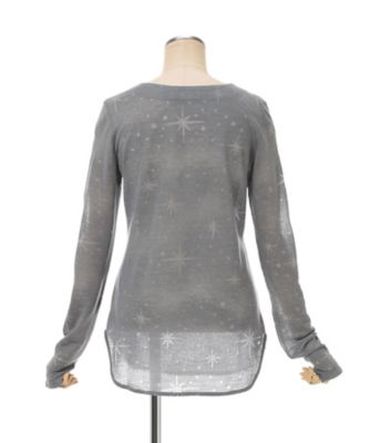 Sheer Neck Square Jersey Starry トップス Top MM26SS Top Sheer Neck Square Jersey Kurogouchi/マメ】Starry Mame mame トップス