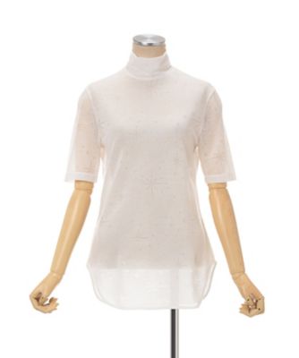 ゆ マメ スターリージャージー ショートスリーブシアートップ 伊勢丹 Starry Jersey Short Sleeve Sheer