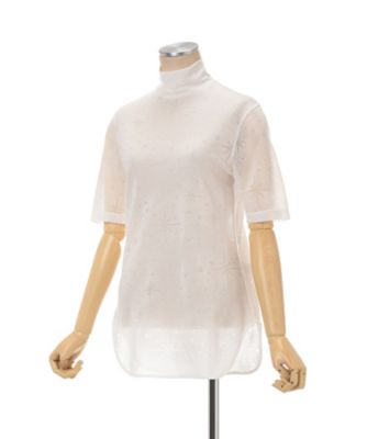 ゆ マメ スターリージャージー ショートスリーブシアートップ 伊勢丹 Starry Jersey Short Sleeve Sheer