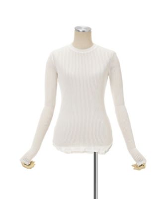 mame kurogouchi マメ クロゴウチ 23AW Mercerized Cotton Crew Neck Top ジャージークルーネックトップ カットソー MM23FW-JS052 ネイビー 1 楽天市場】mame kurogouchi マメ クロゴウチ 23AW Mercerized Cotton