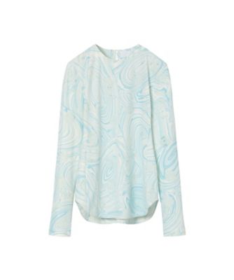 Marble Print Jersey Long Sleeve Top