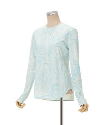 Marble Print Jersey Long Sleeve Top