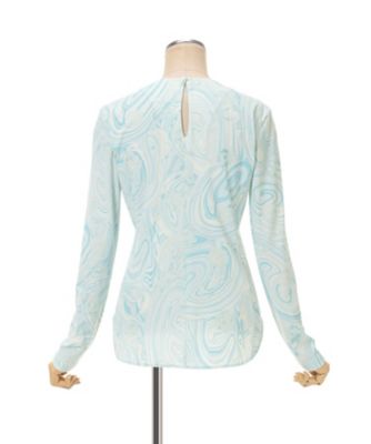 Marble Print Jersey Long Sleeve Top