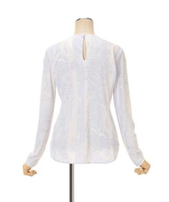Marble Print Jersey Long Sleeve Top