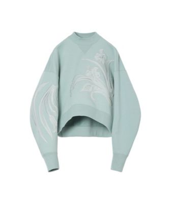 Mame Kurogouchi 刺繍　コットン　トップス Floral Embroidery Short Sweat Top