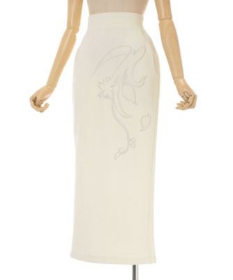 Floral Embroidery Sweat Skirt 6S