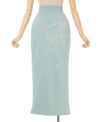 Floral Embroidery Sweat Skirt 6S