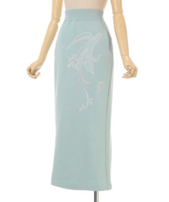 Floral Embroidery Sweat Skirt 6S