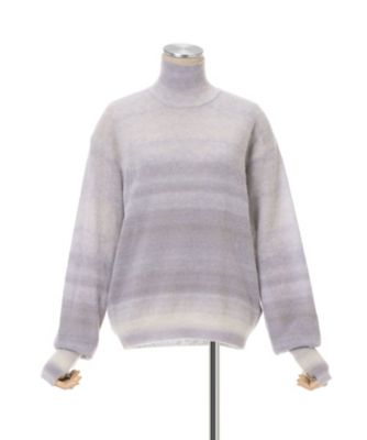 Gradation High Neck Knit Top 6S