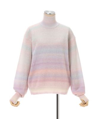 Gradation High Neck Knit Top 6S