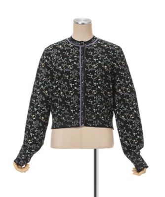 Floral Motif Glitter Knit Cardigan