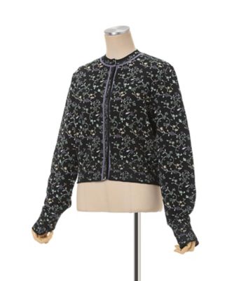 くろまろ Floral Motif Glitter High Neck Knit