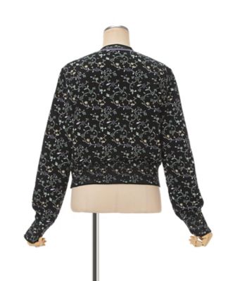 Floral Motif Glitter Knit Cardigan