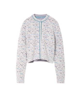 Floral Motif Glitter Knit Cardigan