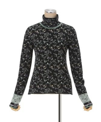 みろまつ様✾14kgf Floral Motif Glitter High Neck Knit