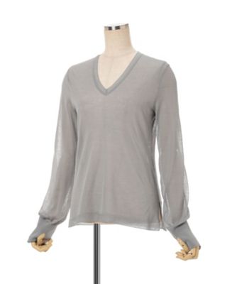 サイズ2:Mame Kurogouchi トップス High Gauge Sheer Knit Top 6S／MM26SS
