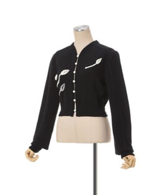 3D Floral Motif Knit Cardigan 6S