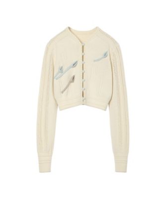 3D Floral Motif Knit Cardigan 6S